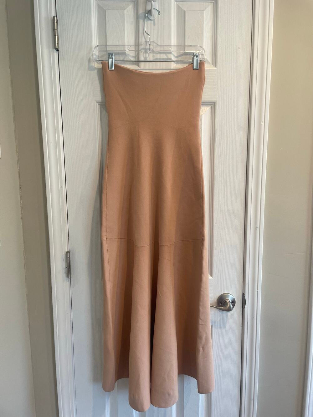 ALC Dean Midi Dress, Strapless Nude Stretch Bodycon dress, A74
